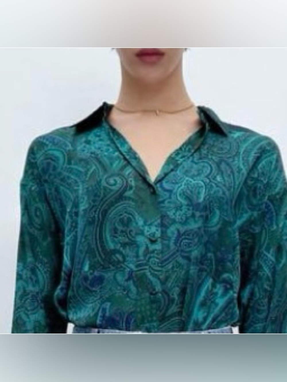 Zara Women’s Satin Paisley Blouse